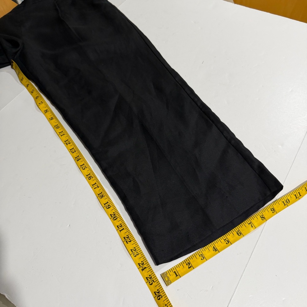 J. Crew Black Linen-blend Trousers Pants Size 10 Wide Leg Classic Lined Cropped - Picture 15 of 15